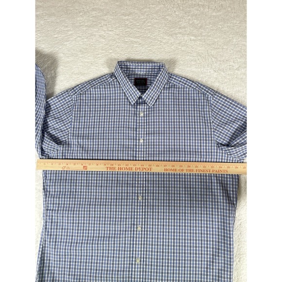UNTUCKit‎ Durif WF White Blue Check Long Sleeve Button Up Shirt Men's XL - Picture 8 of 9